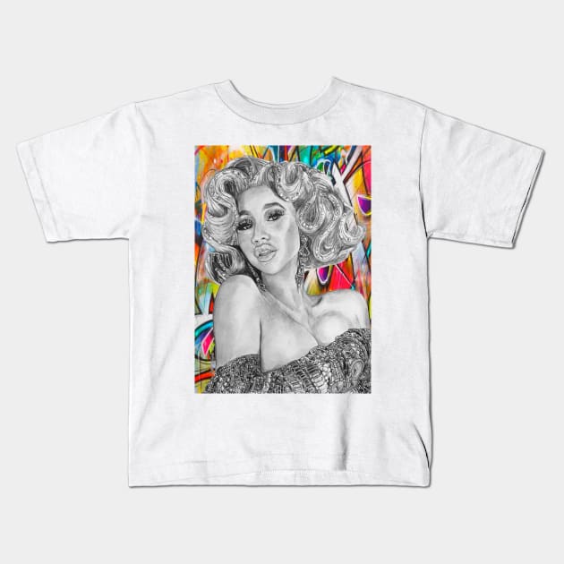 Cardi B Kids T-Shirt by BryanWhipple